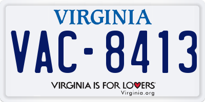 VA license plate VAC8413