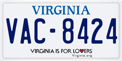 VA license plate VAC8424