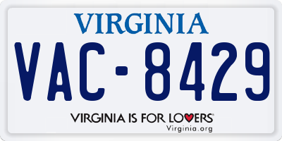 VA license plate VAC8429