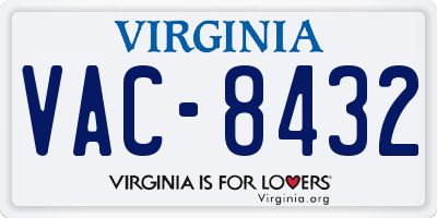 VA license plate VAC8432