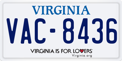 VA license plate VAC8436