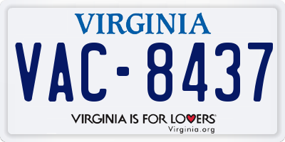 VA license plate VAC8437