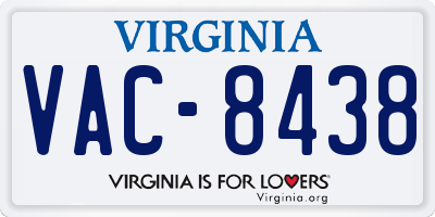 VA license plate VAC8438