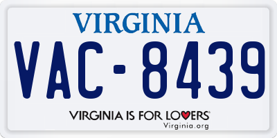 VA license plate VAC8439