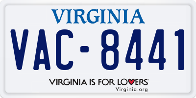 VA license plate VAC8441