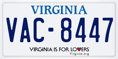 VA license plate VAC8447