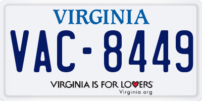 VA license plate VAC8449