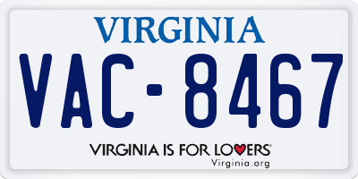 VA license plate VAC8467