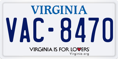 VA license plate VAC8470