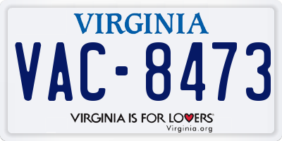 VA license plate VAC8473