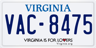 VA license plate VAC8475
