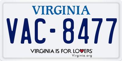 VA license plate VAC8477