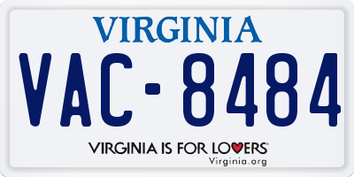 VA license plate VAC8484