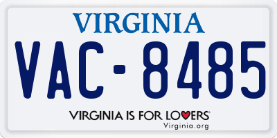 VA license plate VAC8485