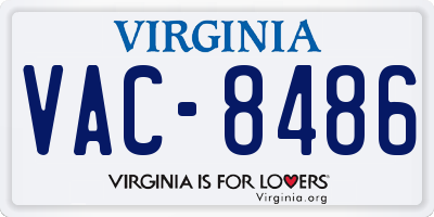 VA license plate VAC8486
