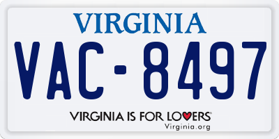 VA license plate VAC8497