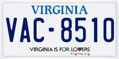 VA license plate VAC8510