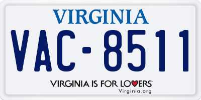 VA license plate VAC8511