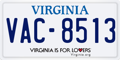 VA license plate VAC8513