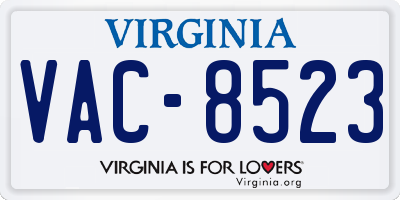 VA license plate VAC8523