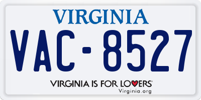 VA license plate VAC8527