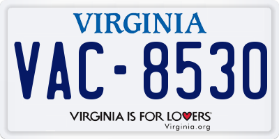 VA license plate VAC8530