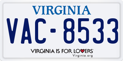 VA license plate VAC8533