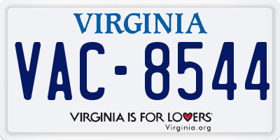 VA license plate VAC8544