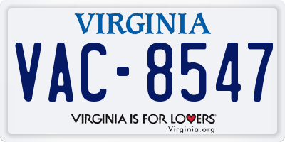 VA license plate VAC8547