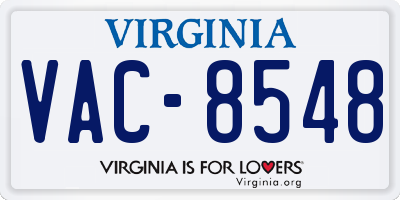 VA license plate VAC8548