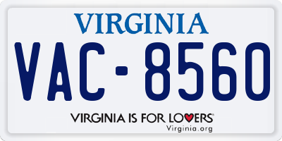 VA license plate VAC8560