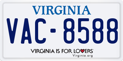 VA license plate VAC8588