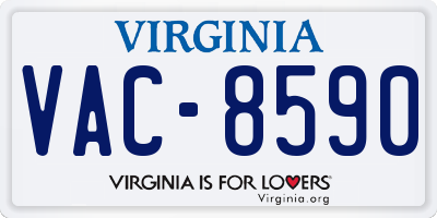 VA license plate VAC8590