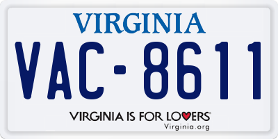 VA license plate VAC8611