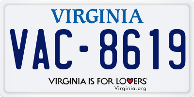 VA license plate VAC8619