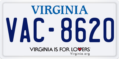 VA license plate VAC8620