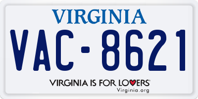 VA license plate VAC8621