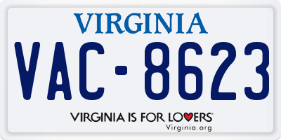 VA license plate VAC8623