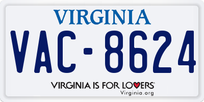 VA license plate VAC8624