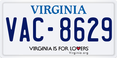 VA license plate VAC8629