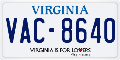 VA license plate VAC8640