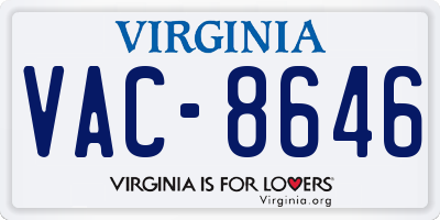 VA license plate VAC8646