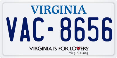 VA license plate VAC8656