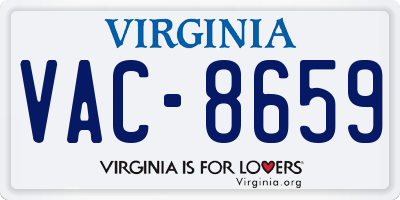VA license plate VAC8659