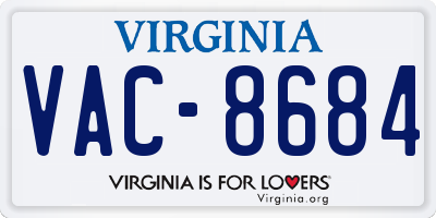 VA license plate VAC8684