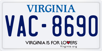 VA license plate VAC8690