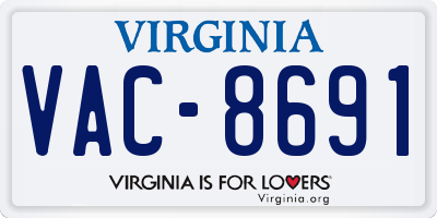 VA license plate VAC8691