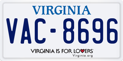 VA license plate VAC8696