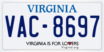 VA license plate VAC8697