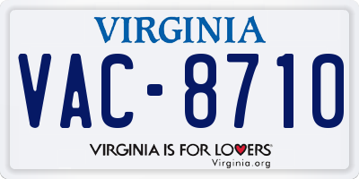 VA license plate VAC8710